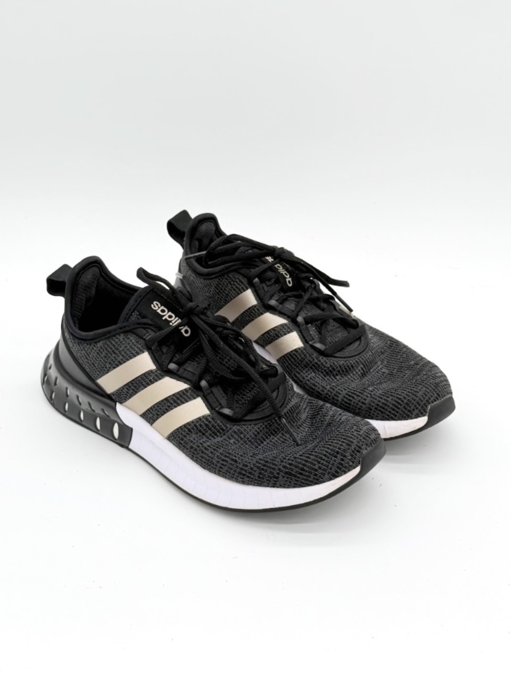 adidas Kaptir Super Womens Running Shoes Size 8.5 Black Champagne Gold Sneakers